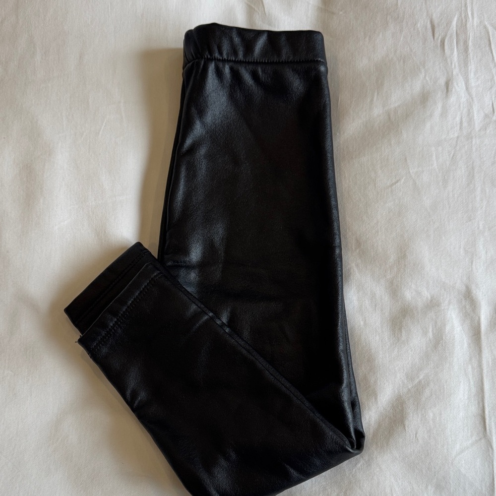 NWT Zara kids Black Faux Leather Leggings